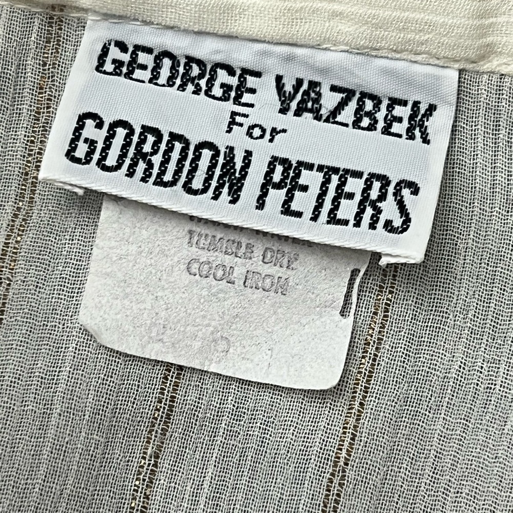 George Yazbek‎ for Gordon Peters Cream Button Up Eyelet Embroidery Collar Blouse - Picture 13 of 15